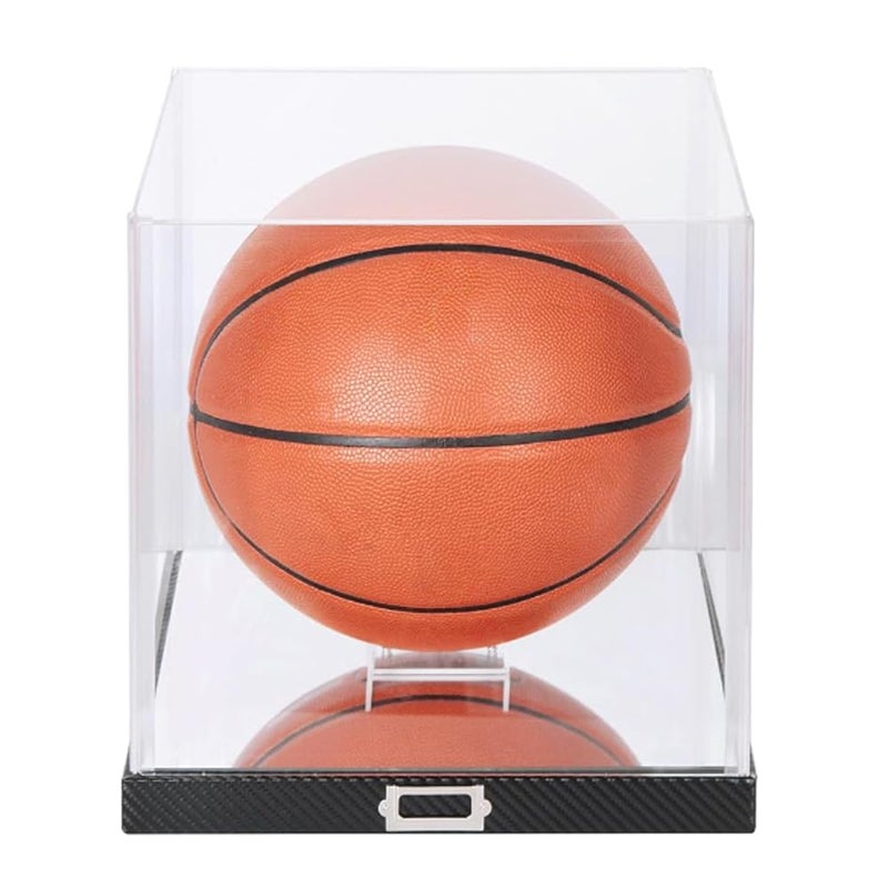 J JACKCUBE DESIGN JackCubeDesign Basketball Display Case with Carbon Fiber Style Base - Premium Acrylic Sports Ball Holder for Memorabilia (Black, 10.9 x 10.9 x 11.3 inches) â€“ MK342A - Image 5
